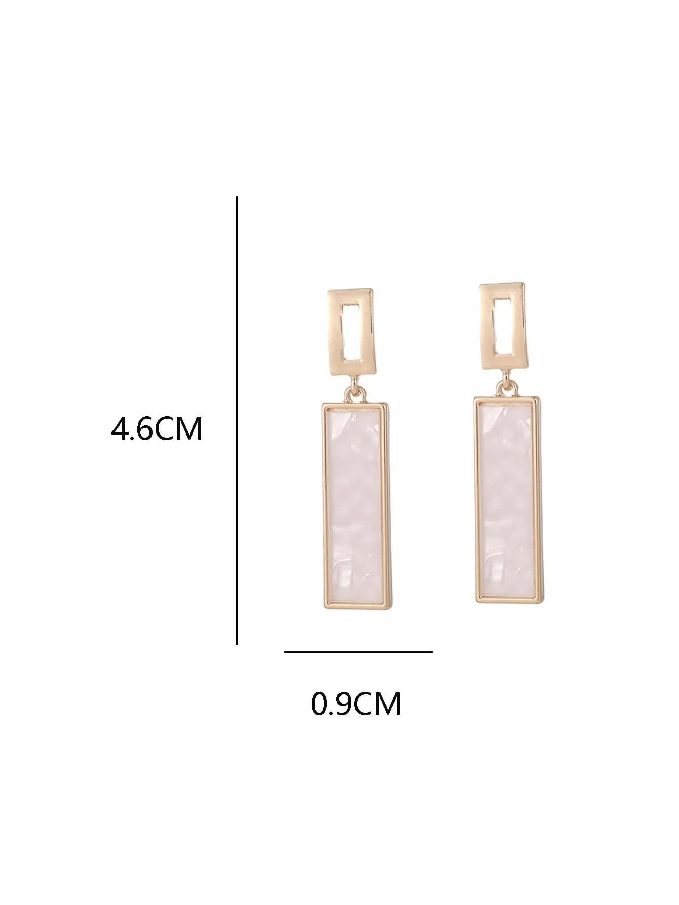 1pair Elegant & Simple Vintage Style Long Rectangle Shaped Mother Of Faux Pearl Earrings