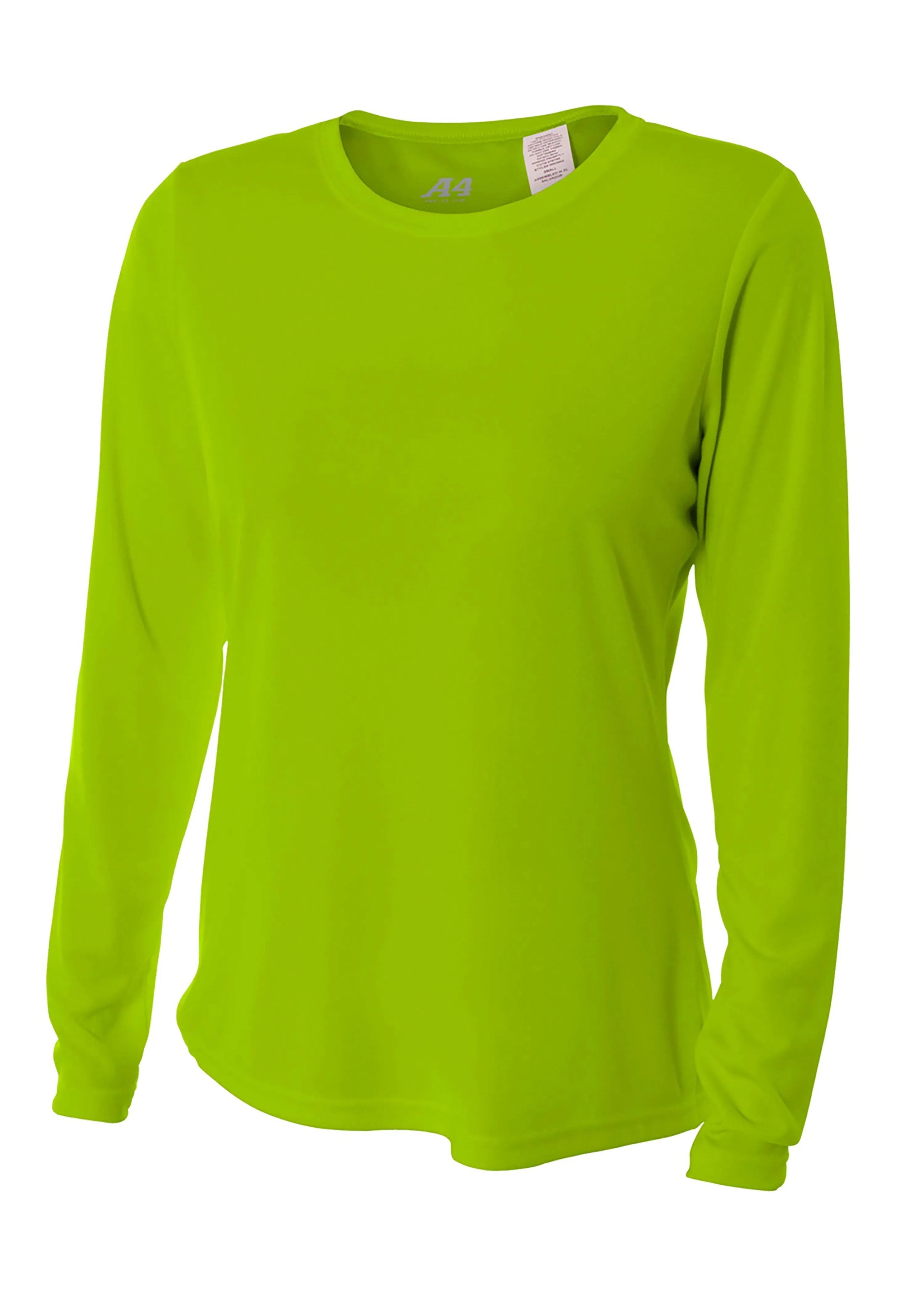 A4 Womens Long Sleeve Cooling Performance Crew