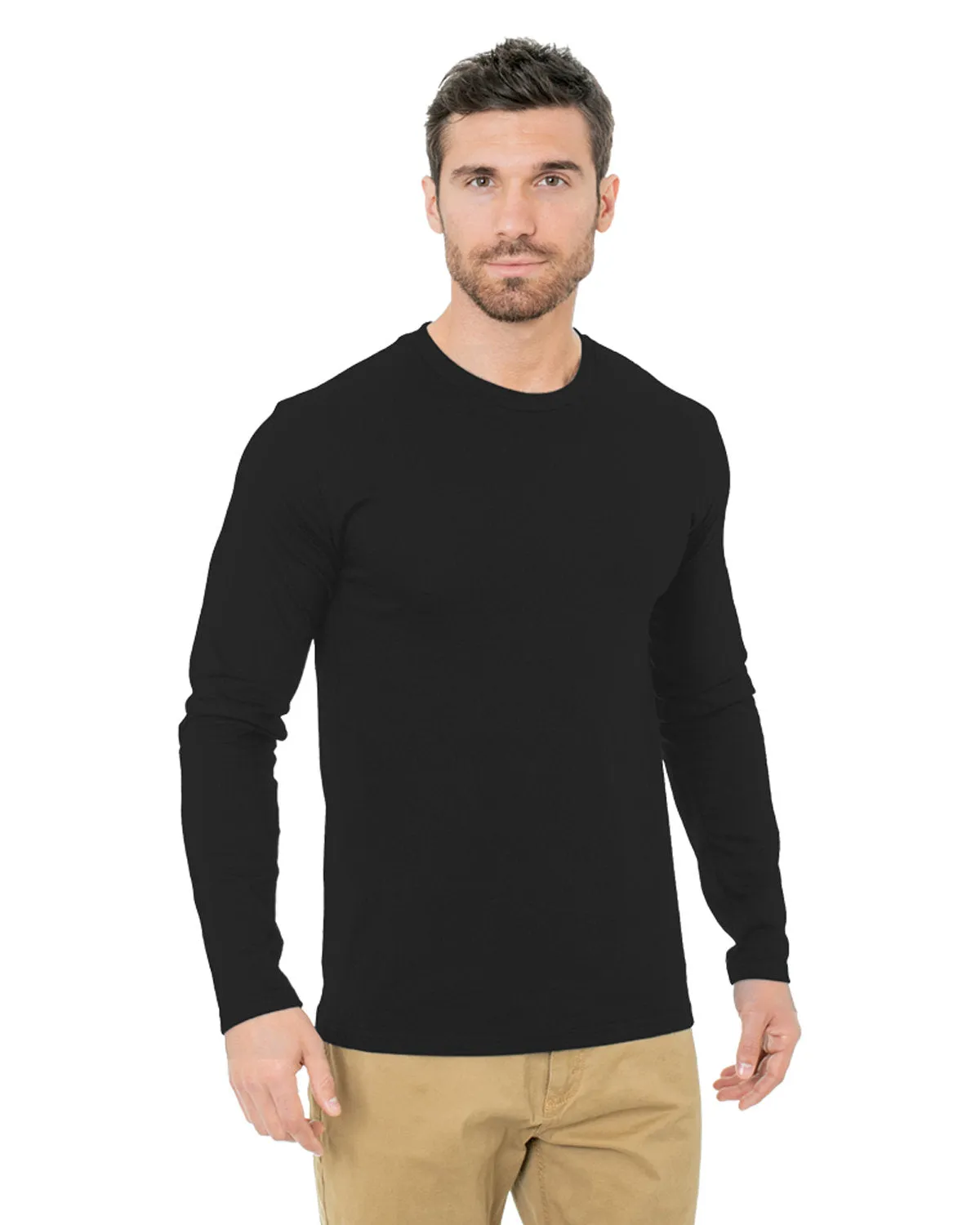 Bayside Unisex Fine Jersey Long-Sleeve Crew T-Shirt