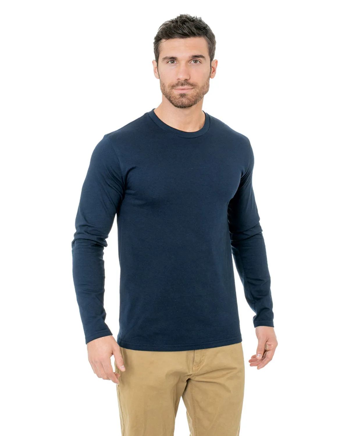 Bayside Unisex Fine Jersey Long-Sleeve Crew T-Shirt