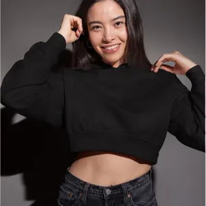 Black Crop Hoodie