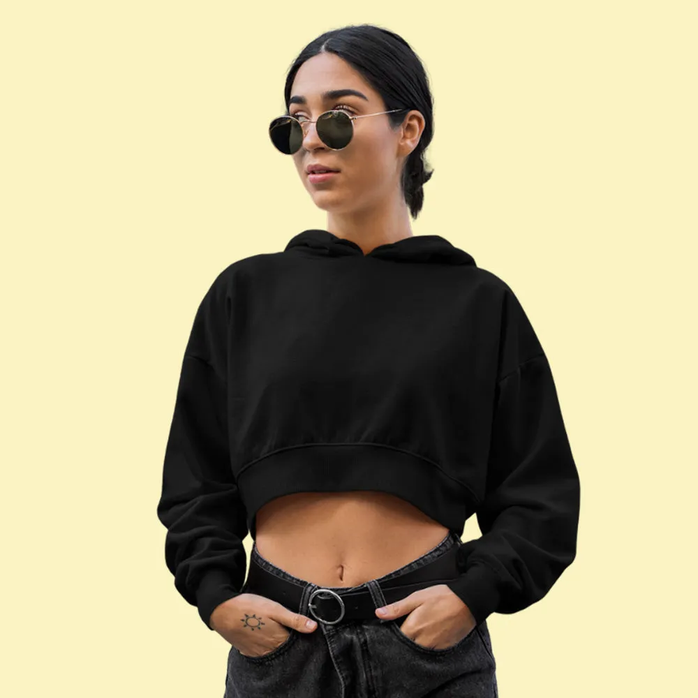 Black Crop Hoodie