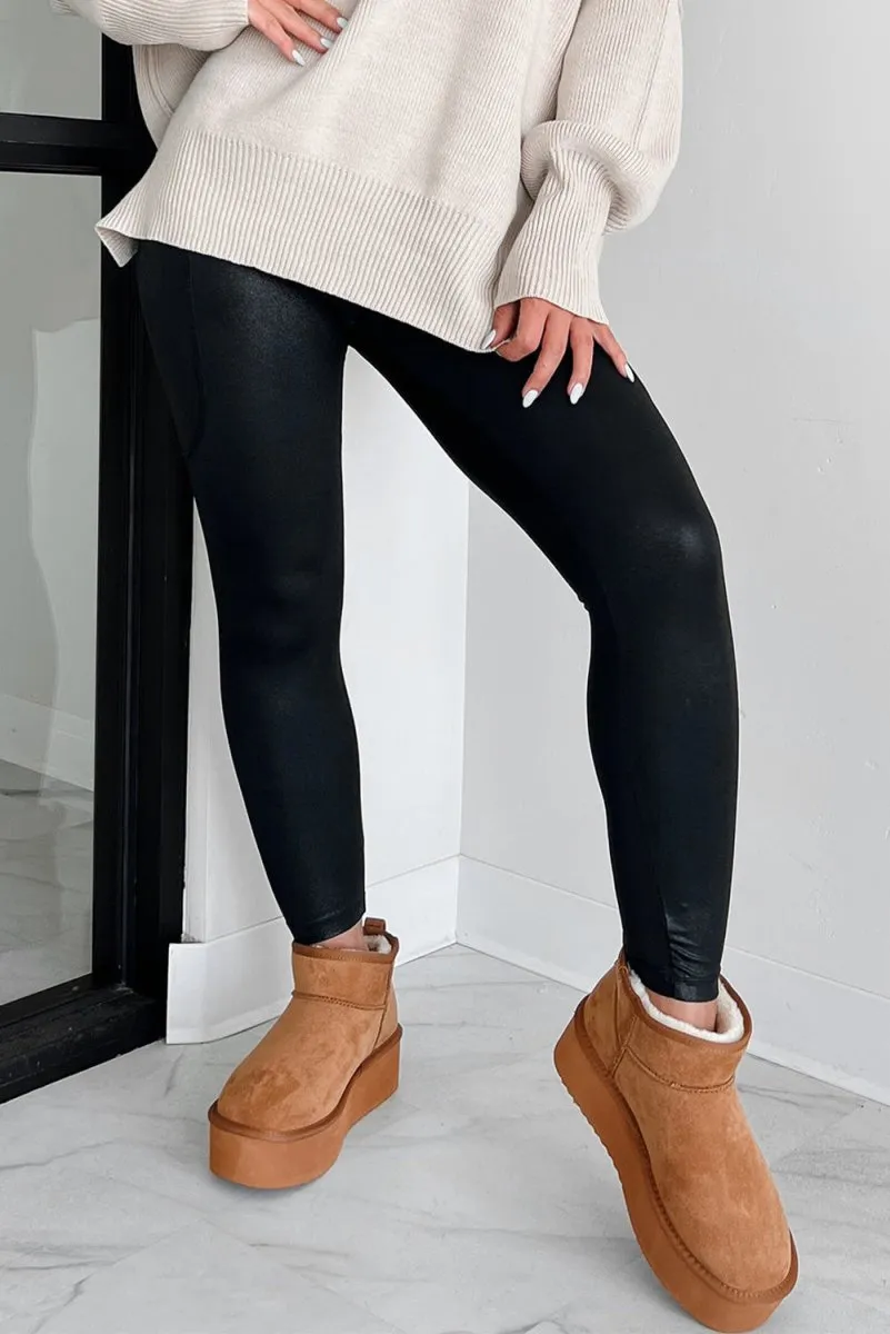 Black V Crossover High Waist Leggings