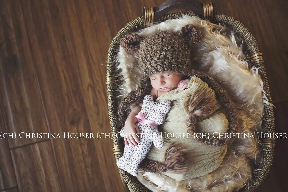 Blonde Mongolian Faux Fur Rug Photography Prop Newborn Baby