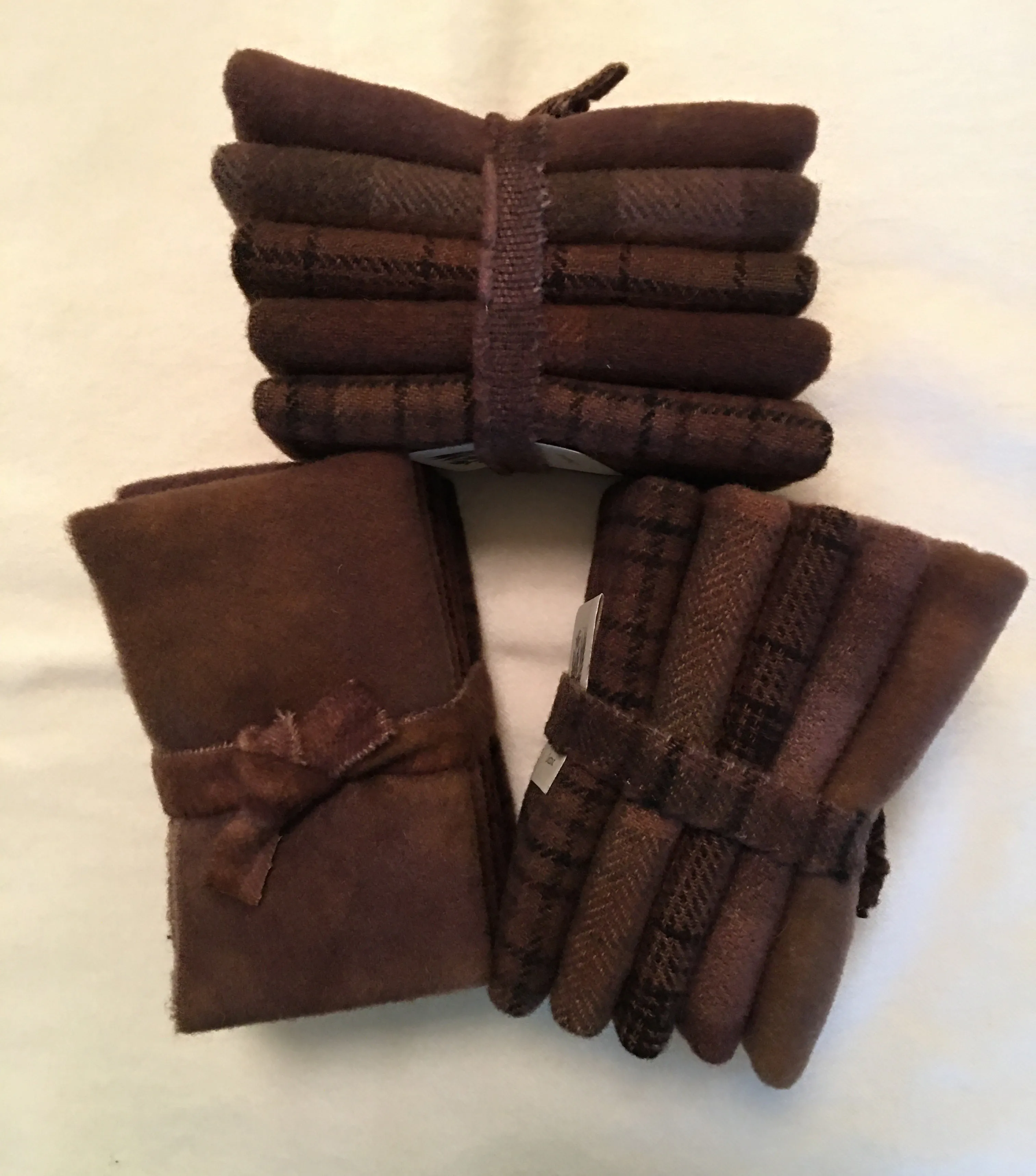 CHESTNUT BROWN Hand Dyed Wool Bundle for Wool Applique and Rug Hooking