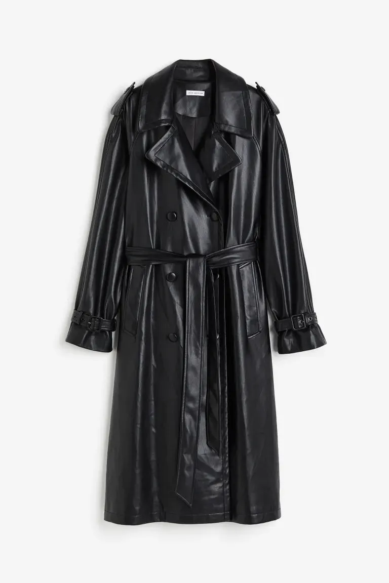 Chino trench coat H&M, black