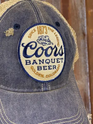 Coors Banquet OVAL 1873 Retro Hat- Distressed Navy Snapback