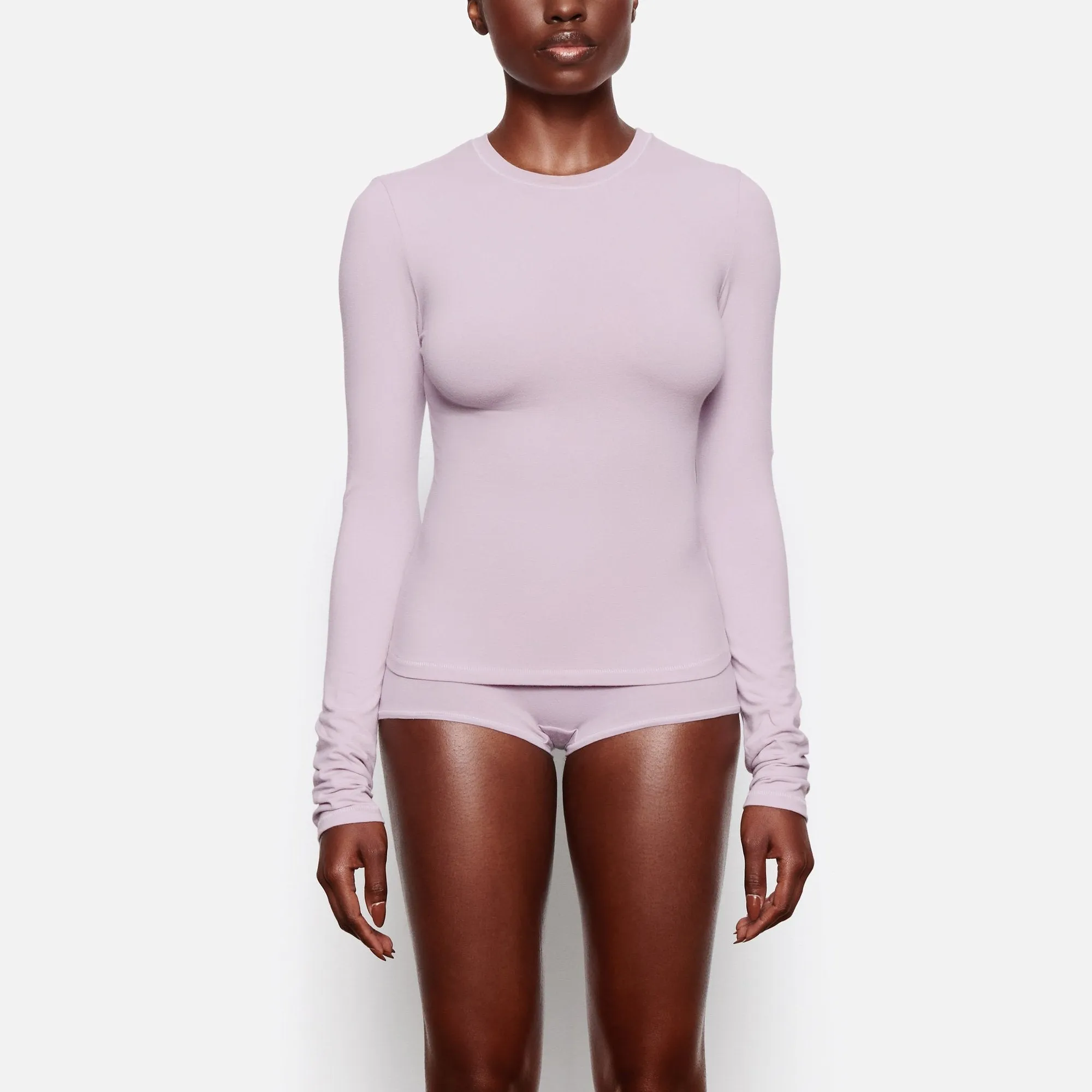 COTTON JERSEY LONG SLEEVE T-SHIRT | IRIS MICA