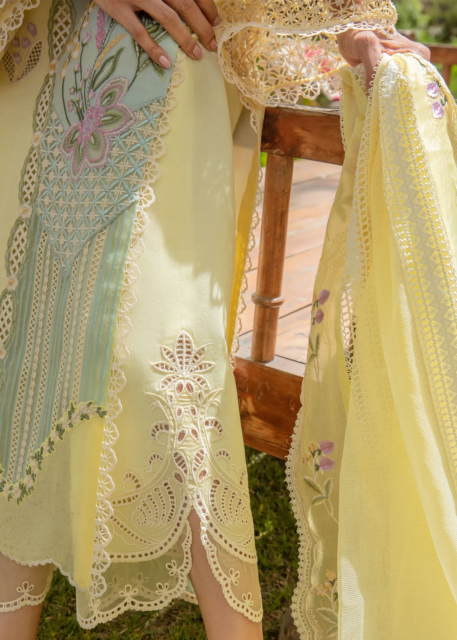 Crimson X Saira Shakira Luxury Lawn – Sun Kissed - Lemon