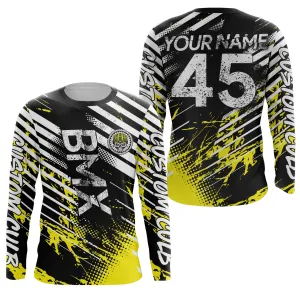 Custom BMX Yellow Skull Racing Jersey BMX Bike 3D Long Sleeve Shirts Bicycle Motocross Cycling Racewear