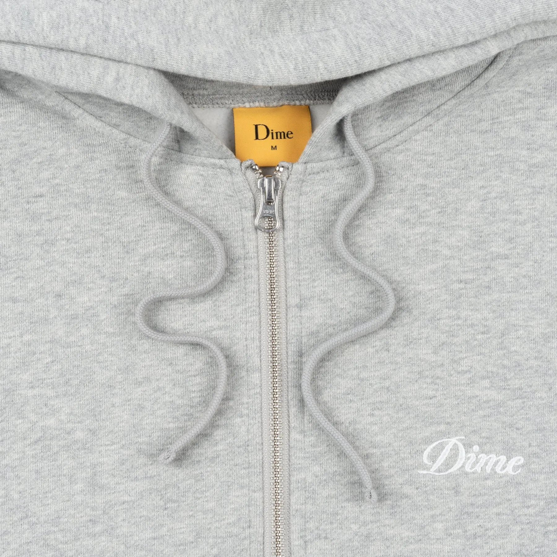 Dime Cursive Zip Hoodie Heather Gray