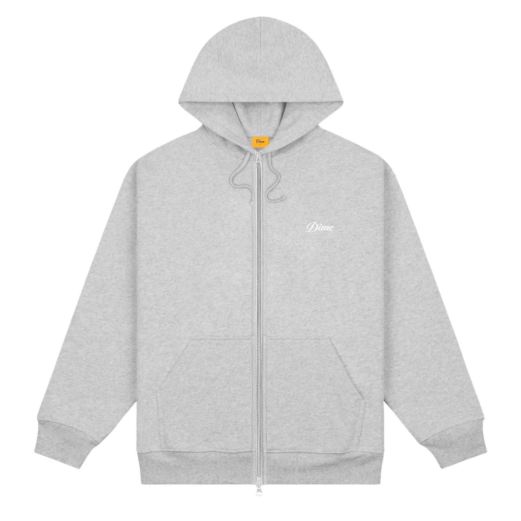 Dime Cursive Zip Hoodie Heather Gray