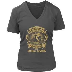 District Womens V-Neck - Front Printed Only - All women are created equal