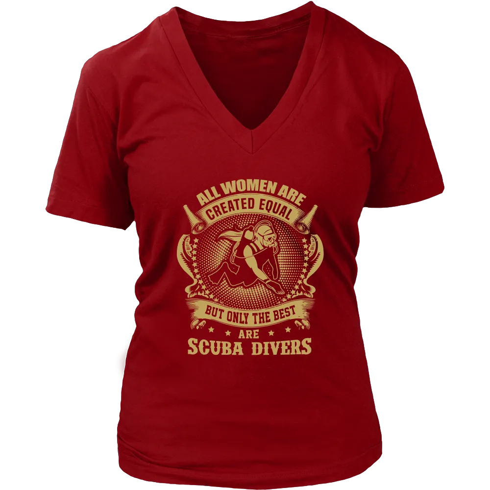 District Womens V-Neck - Front Printed Only - All women are created equal