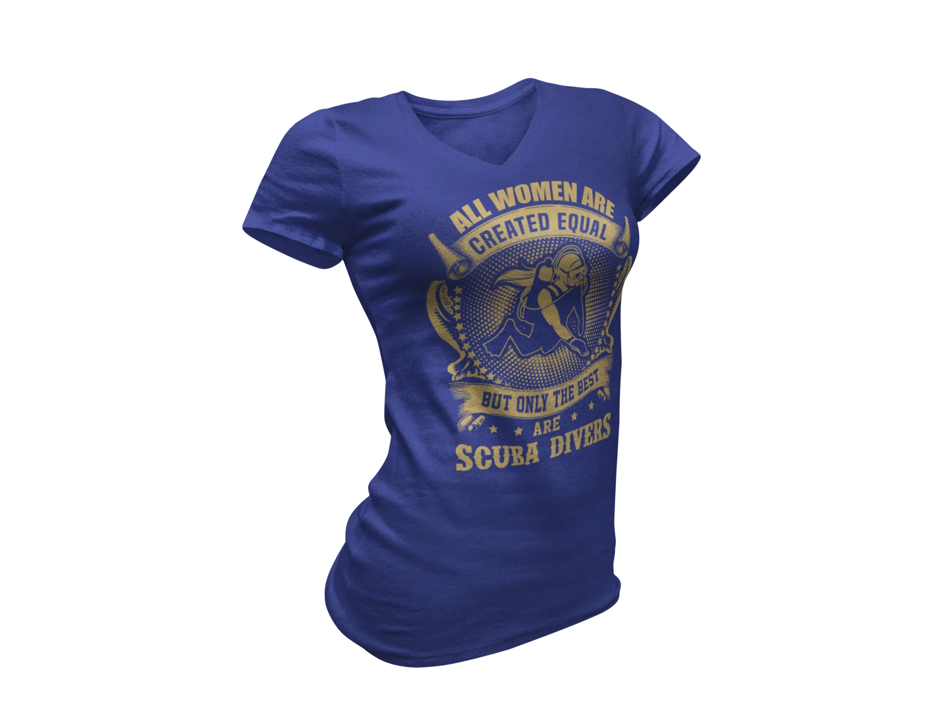 District Womens V-Neck - Front Printed Only - All women are created equal