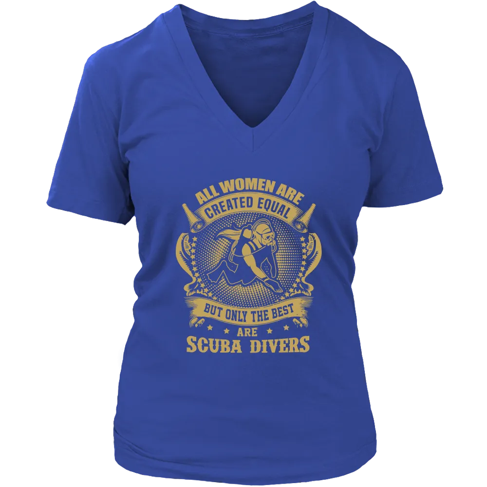 District Womens V-Neck - Front Printed Only - All women are created equal