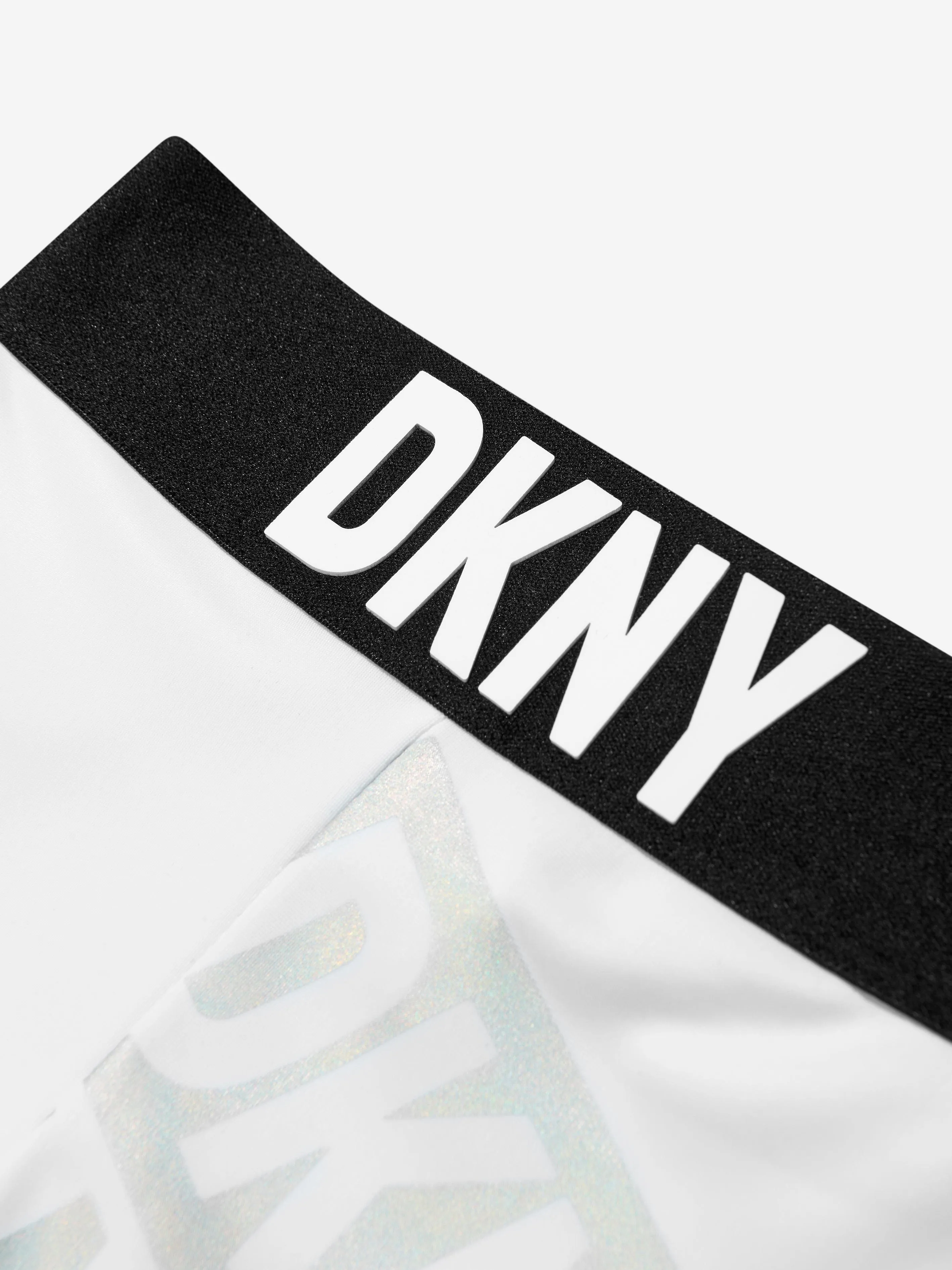 DKNY Girls Logo Print Leggings in White