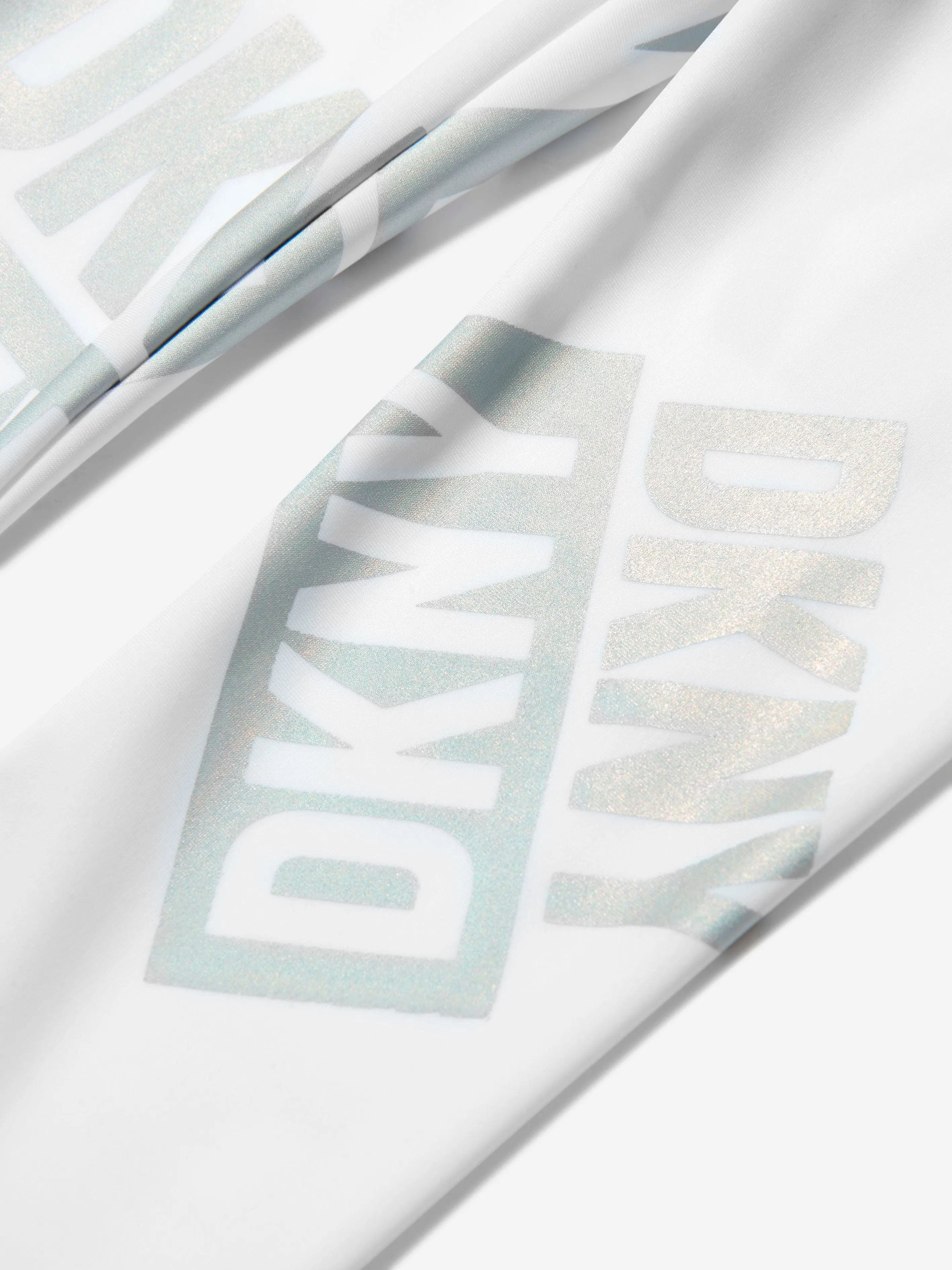 DKNY Girls Logo Print Leggings in White