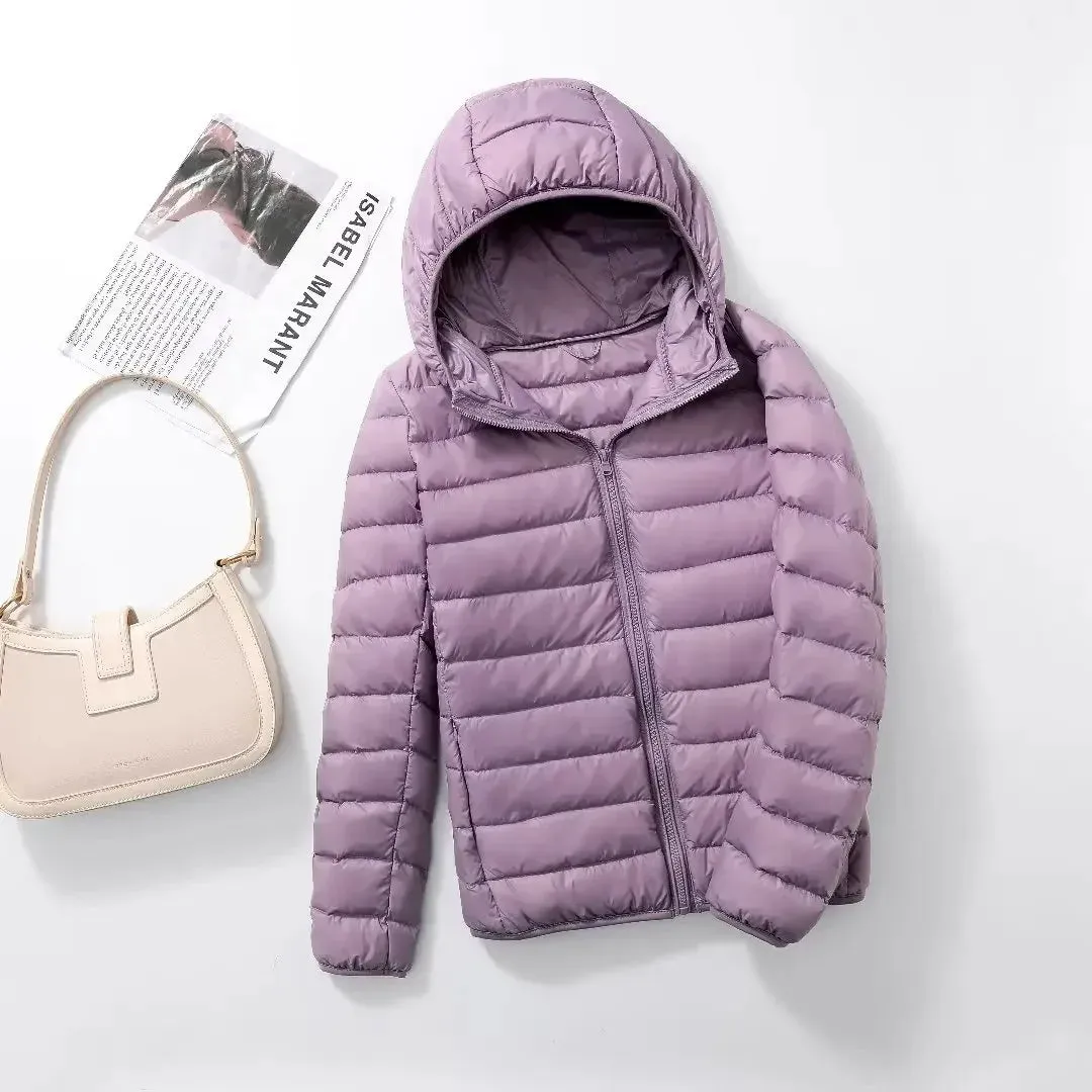 Female Ultra Lightweight Packable Hooded Down Coats