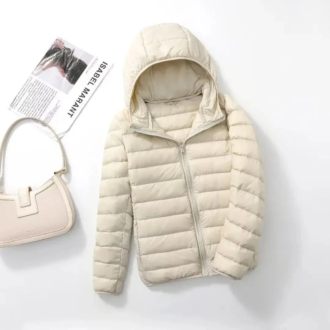 Female Ultra Lightweight Packable Hooded Down Coats