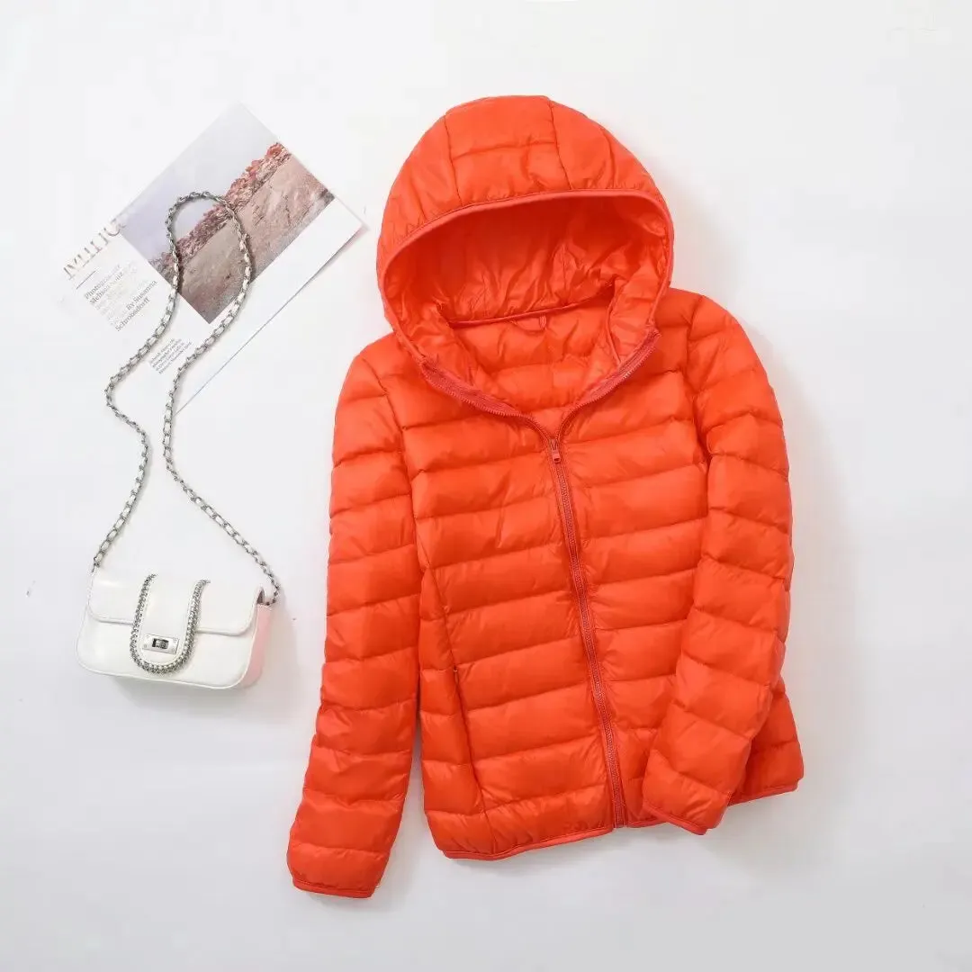 Female Ultra Lightweight Packable Hooded Down Coats