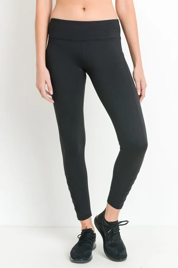 High-Waist Leggings with mesh ankle pannels - Women's (540AW)