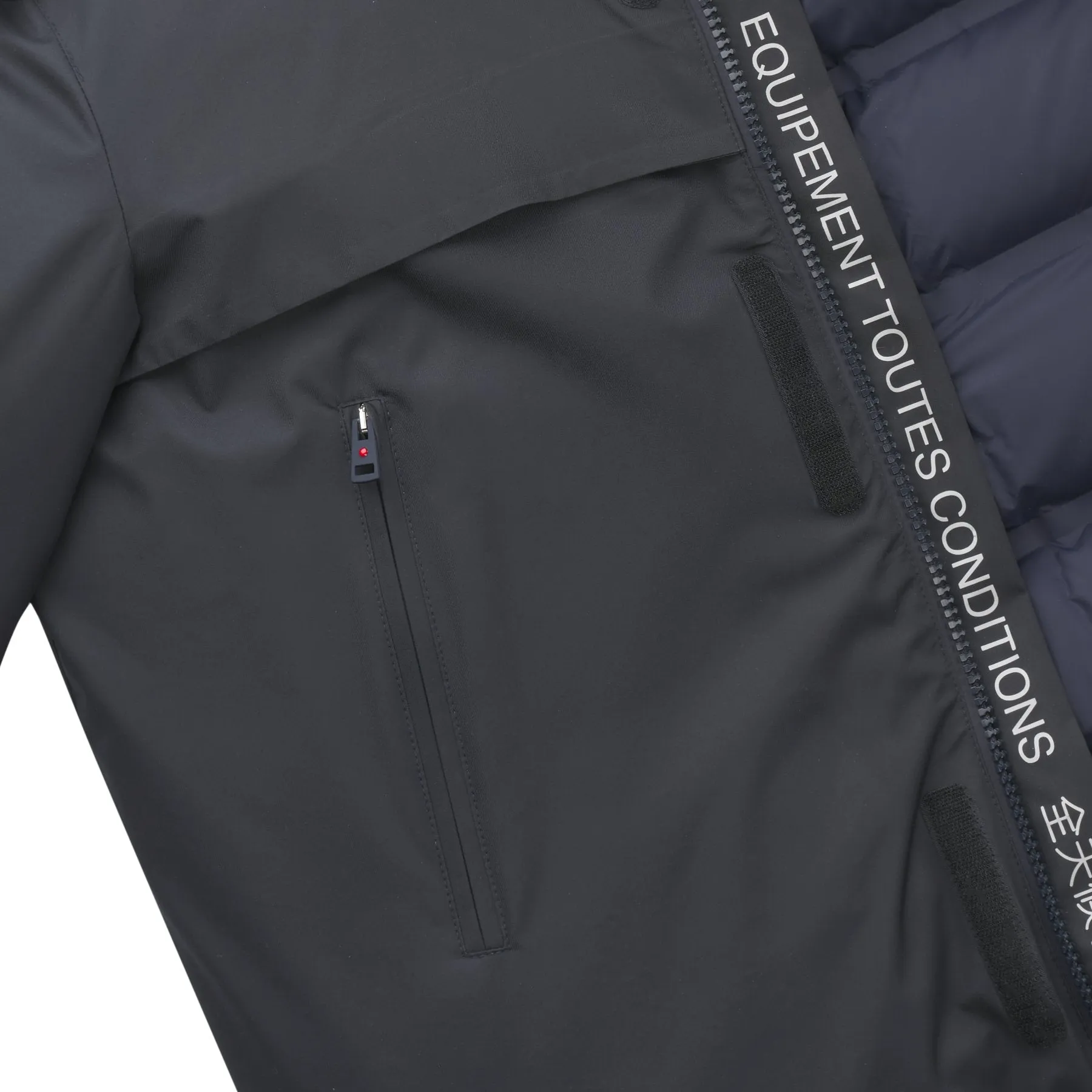 Hooded Down Jacket in Dark Blue