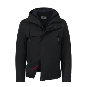 Hooded Down Jacket in Dark Blue