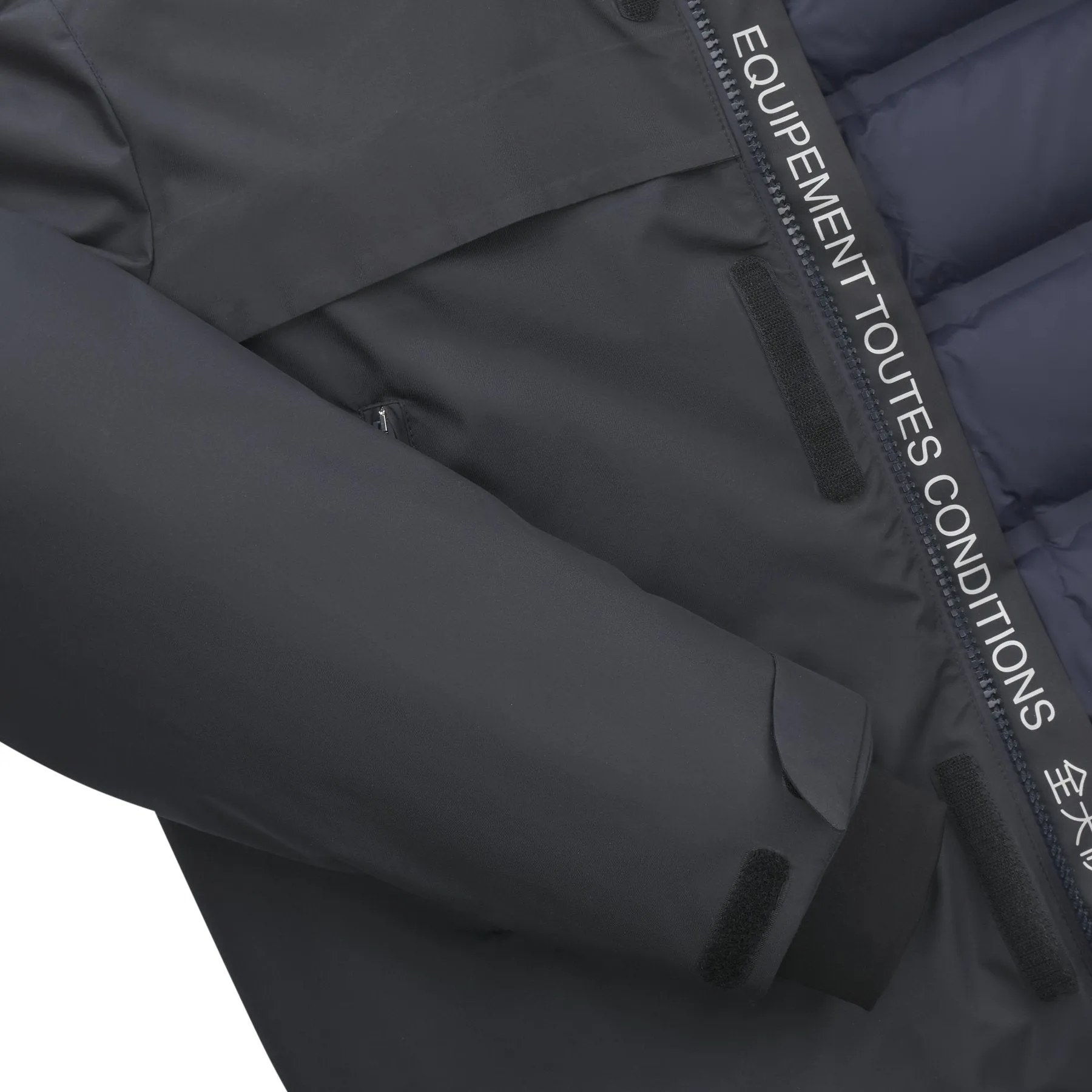 Hooded Down Jacket in Dark Blue