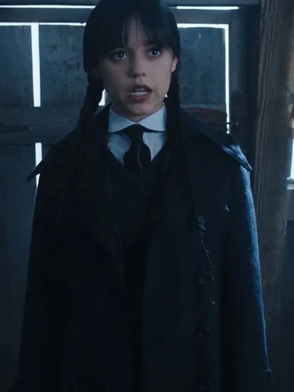 Jenna Ortega Wednesday Addams Trench Coat