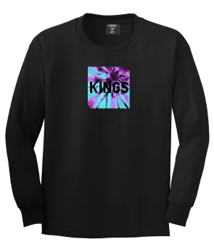 Kings Blue Tie Dye Box Logo Long Sleeve T-Shirt