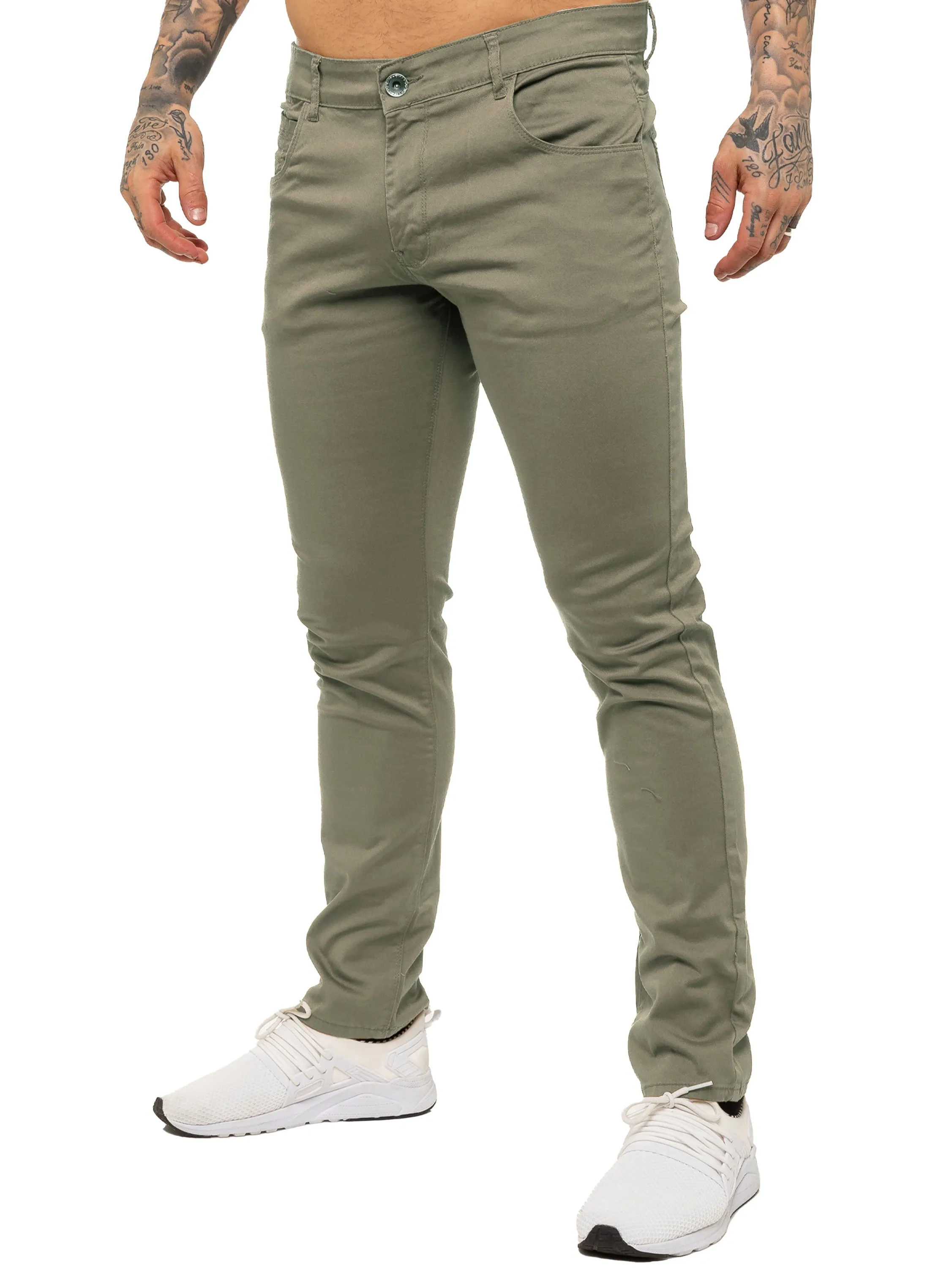 Kruze | Mens Slim Fit Stretch Chinos