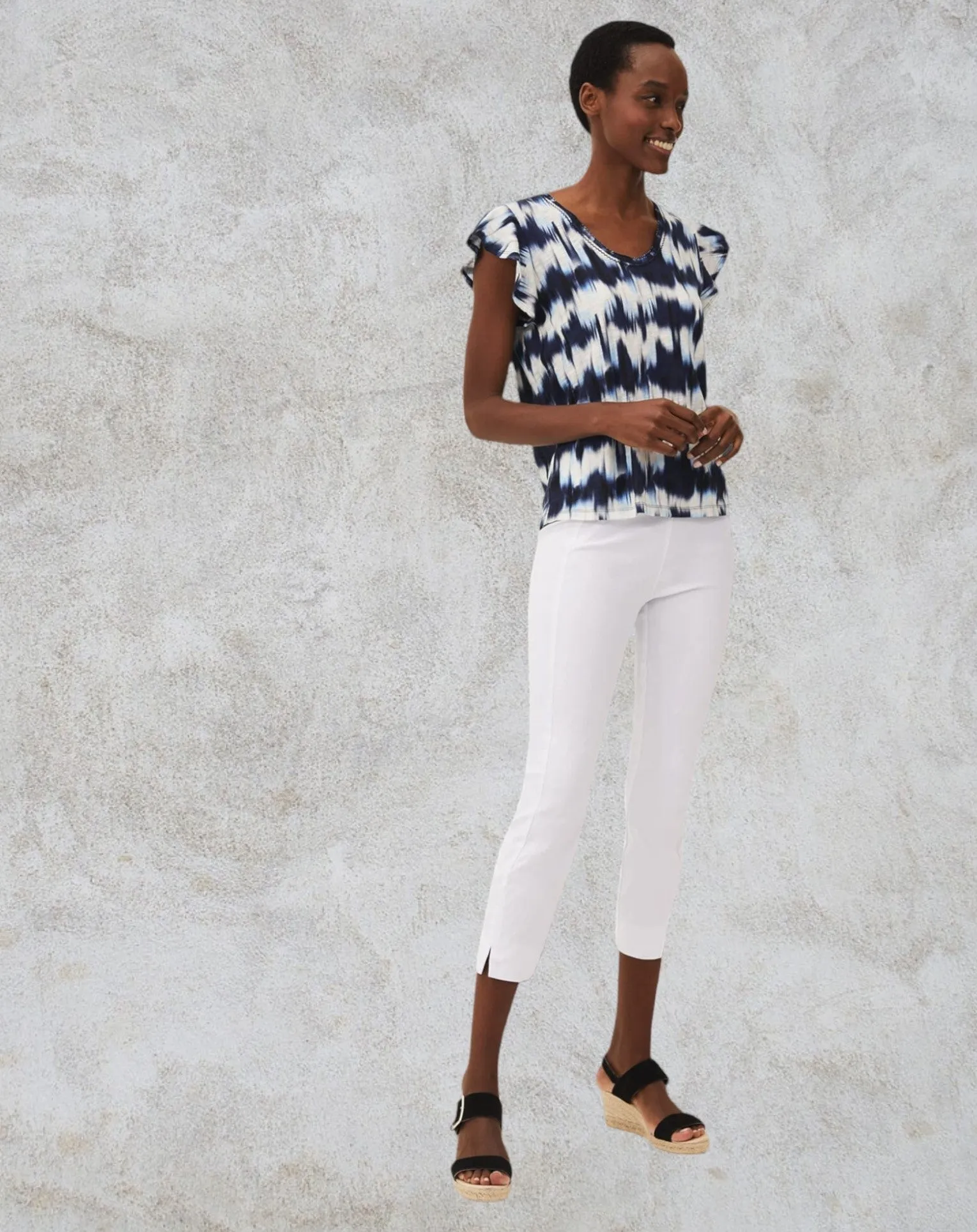 Libra White Cotton Summer Cropped Trousers UK 10 US 6 EU 38  RRP £89.95 BNWT