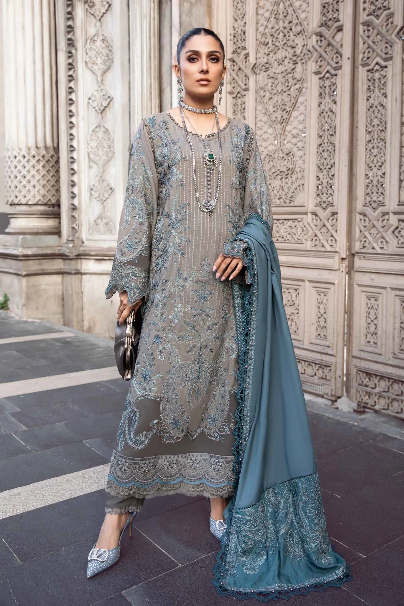 MARIA.B Linen Winter Collection – Grey DL-1104