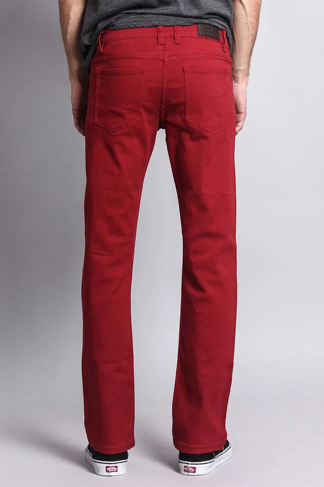 Men's Slim Fit Colored Jeans (Rust)