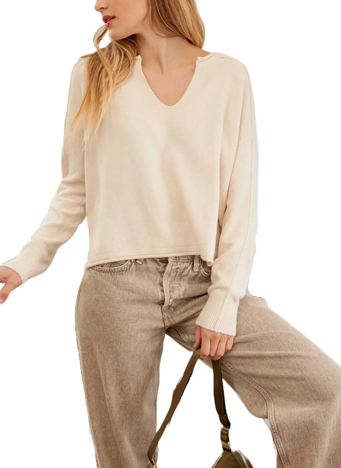 Moonbeam Exposed Seam Sweater