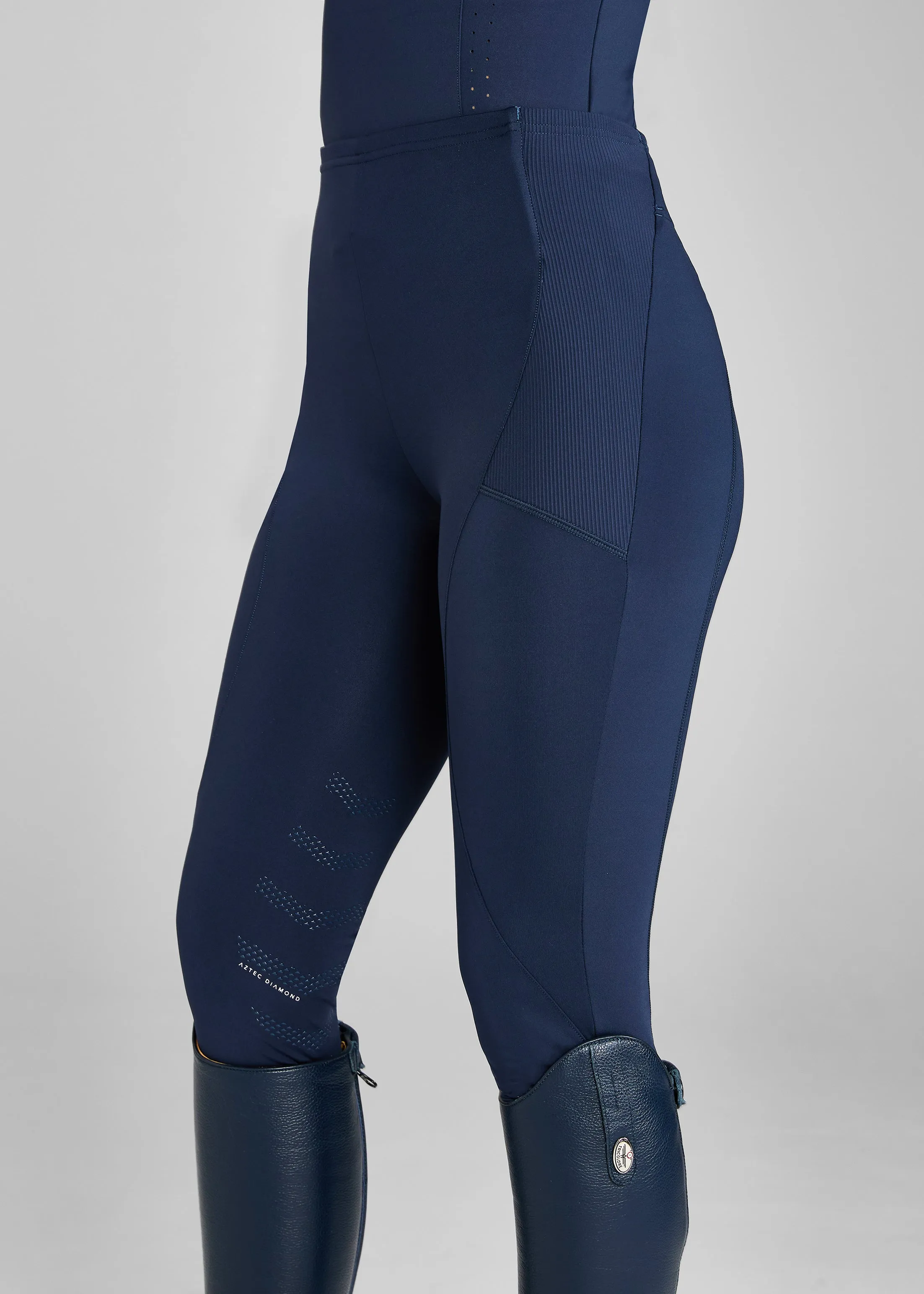 Navy/White Core Leggings Knee Grip