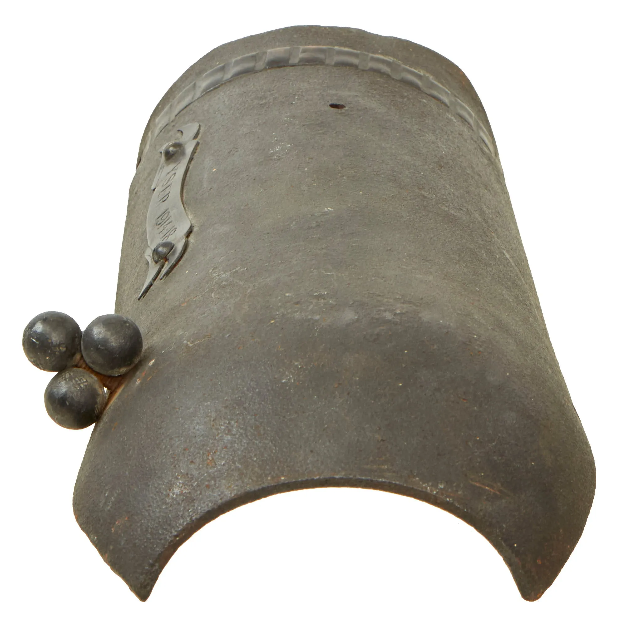 Original Belgian WWI Yser 1914 - 1918 Trench Art Large Shell Fragment Piece with Shrapnel Balls