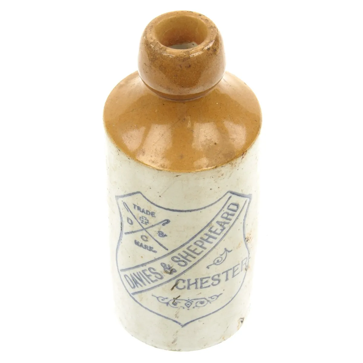 Original British Earthenware Bottle found in WWI Trench - Marked Davies & Shepheard