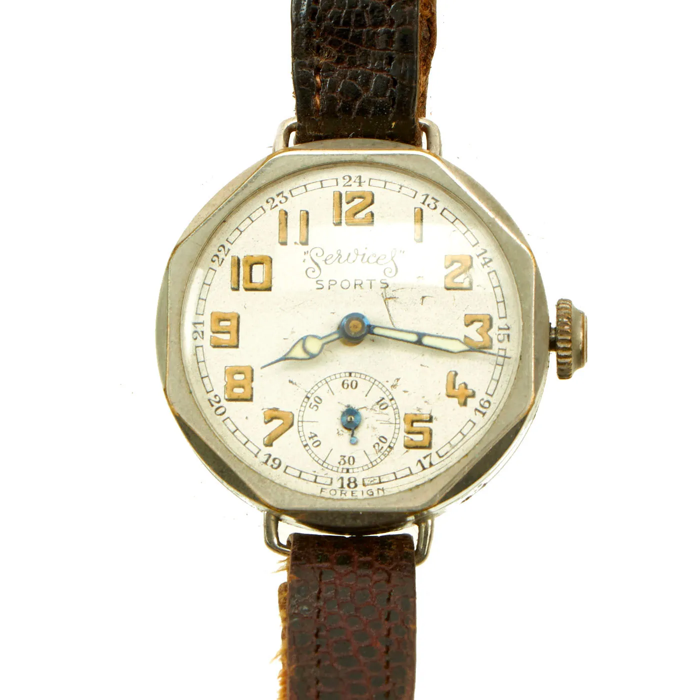 Original British WWI Officer's Trench Wrist Watch with Shrapnel Protector - circa 1915