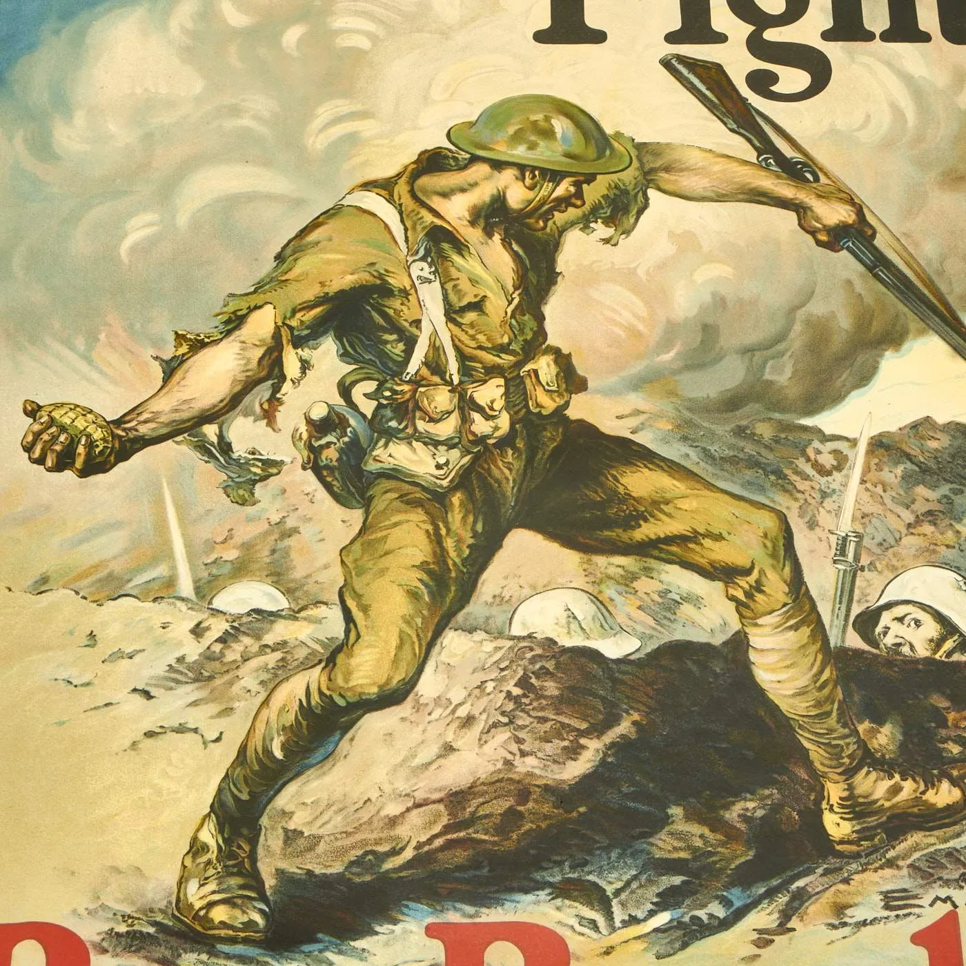 Original U.S. WWI 1918 Lend the Way They Fight Buy Bonds to your Utmost Poster