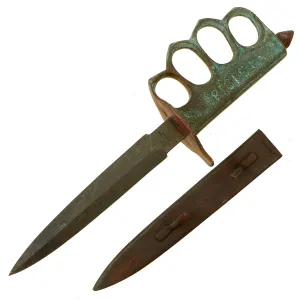 Original U.S. WWI Model 1918 Mark I Trench Knife by AU LION with Correct Steel Scabbard