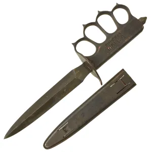 Original U.S. WWI Model 1918 Mark I Trench Knife by L. F. & C. with Modified Correct Steel Scabbard