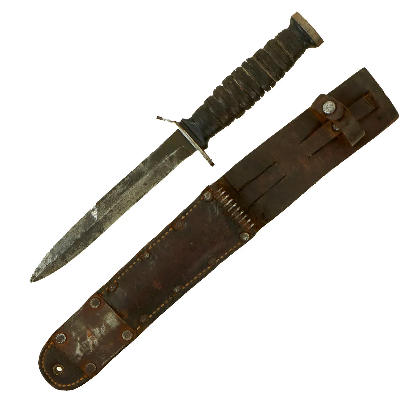 Original U.S. WWII Blade Marked 1943 Dated M3 Fighting Knife by Imperial with 1943 Dated M6 Scabbard by Moose Co.