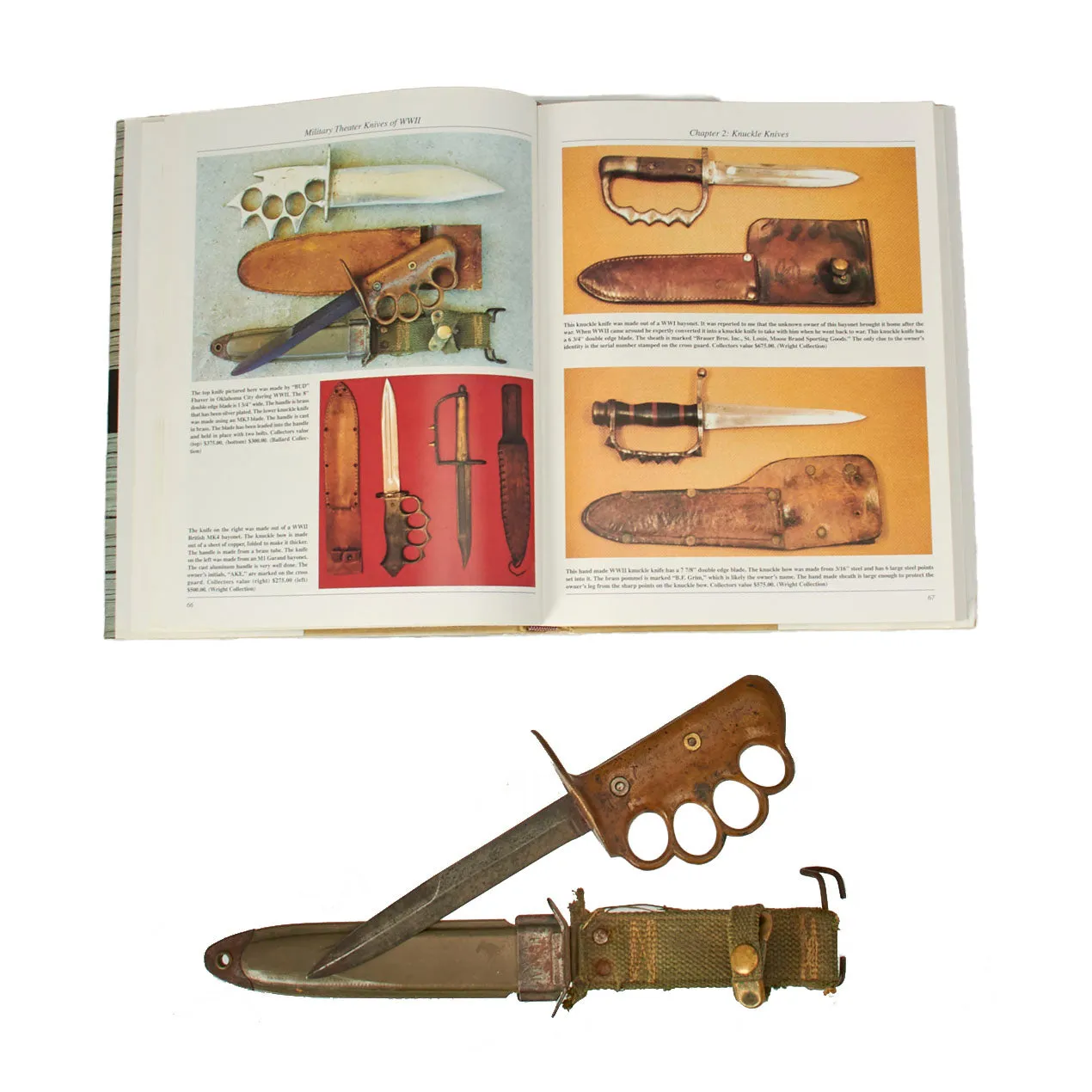 Original U.S. WWII Custom Mk3 Knuckle Duster Fighting Knife As Seen in Book Signed By Author - Page 66