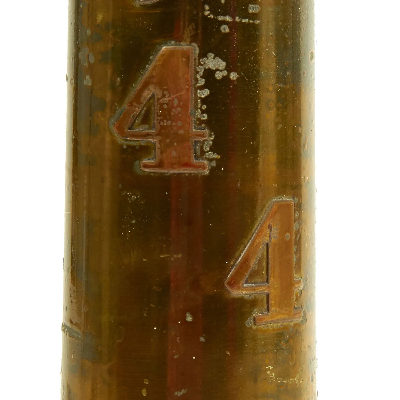 Original U.S. WWII Marine Corps Trench Art Decorated BOFORS 40mm Mk1 Inert Shell - dated 1943 & 1944