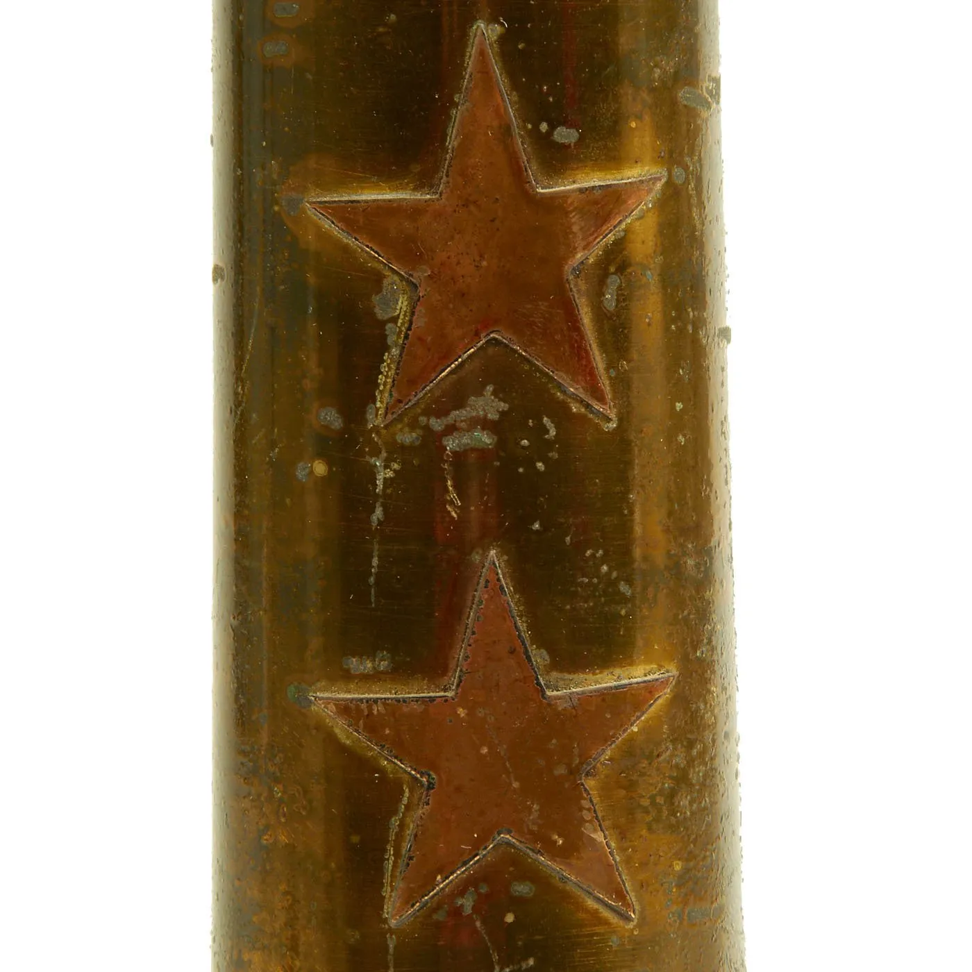 Original U.S. WWII Marine Corps Trench Art Decorated BOFORS 40mm Mk1 Inert Shell - dated 1943 & 1944