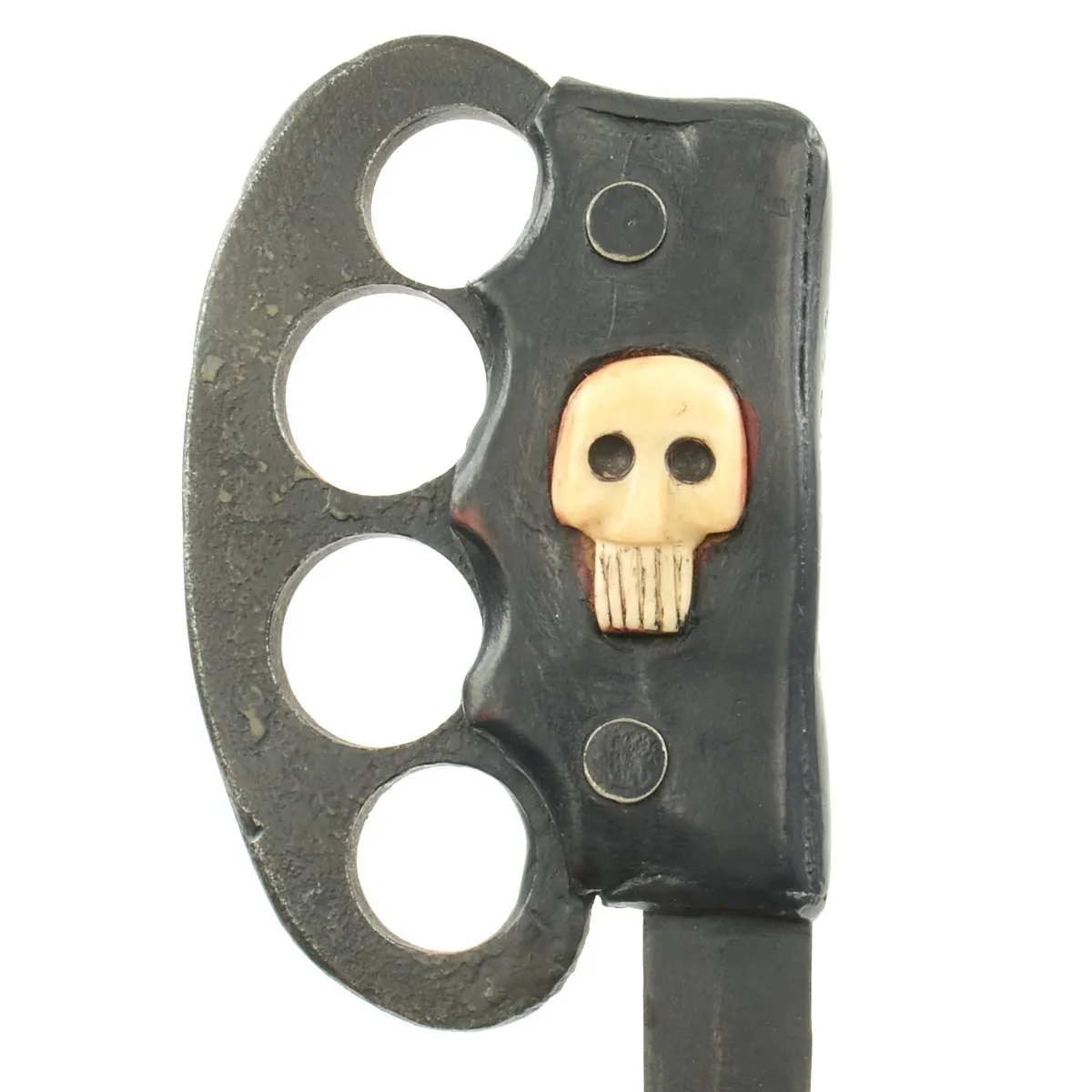 Original U.S. WWII Named Custom Knuckle Duster Skull Fighting Knife