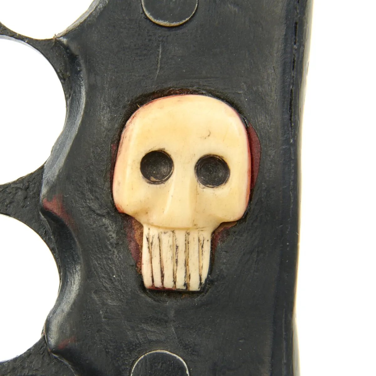 Original U.S. WWII Named Custom Knuckle Duster Skull Fighting Knife