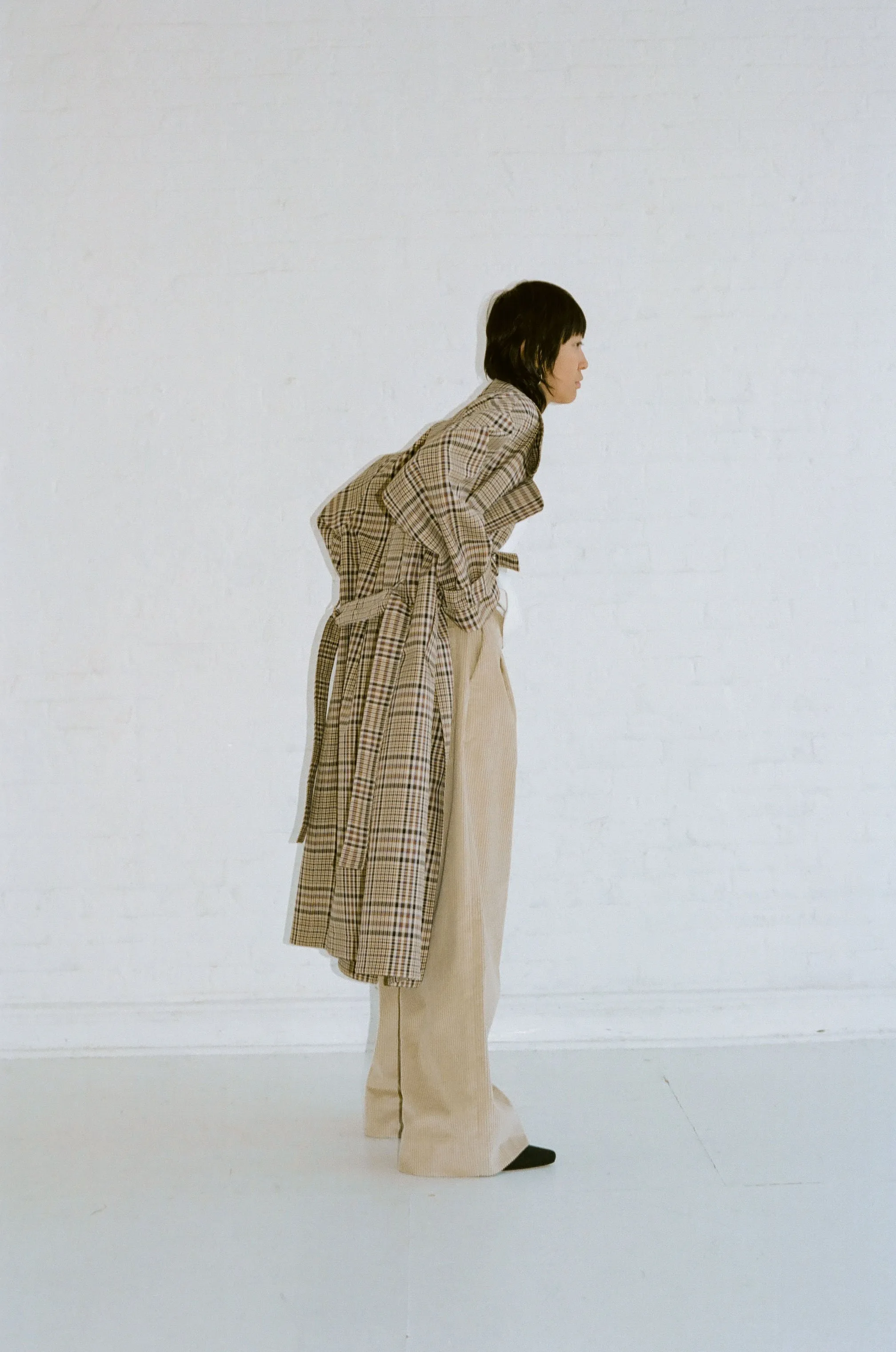 OVERSIZE TRENCH -PLAID MULTI